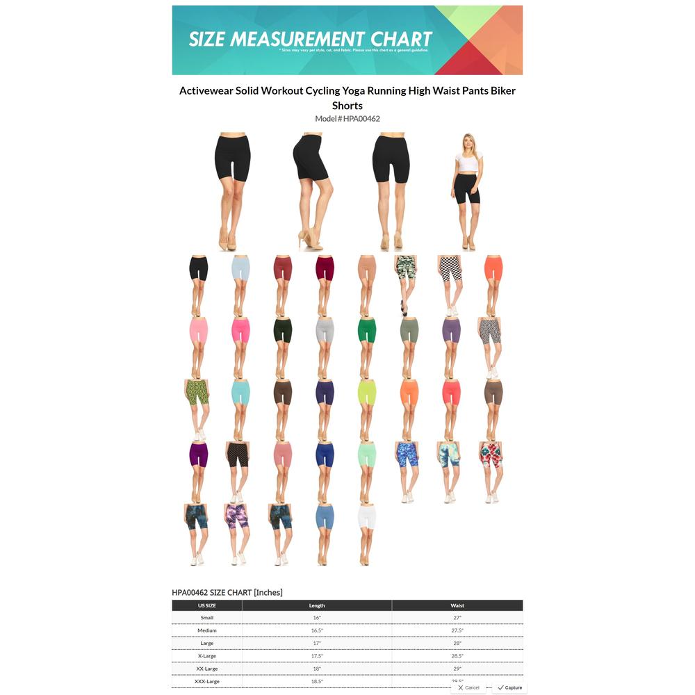 Moa Collection Women's Activewear Solid High Waist Cotton Spandex Biker