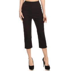 NEW MOA COLLECTION Women's Slim Style High Waist Stretch Cropped Pants with Pocket