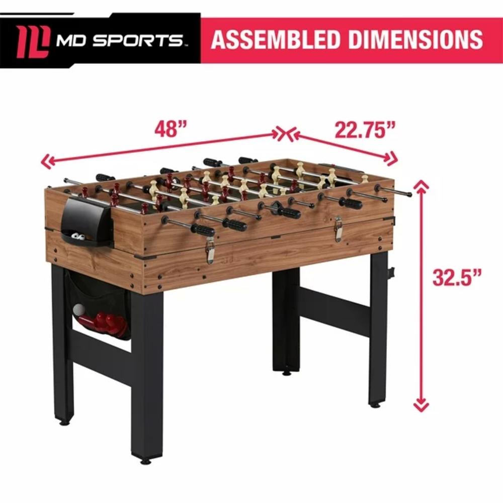 MD Sports 48 Inch 4 in 1 Air Powered Hockey Foosball Basketball and Table Tennis combination game Table with Included game Acces