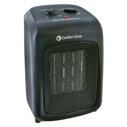 Comfort Zone Ceramic Space Heater Black with Built In Fan Thermostat Electric Room Indoor NEW