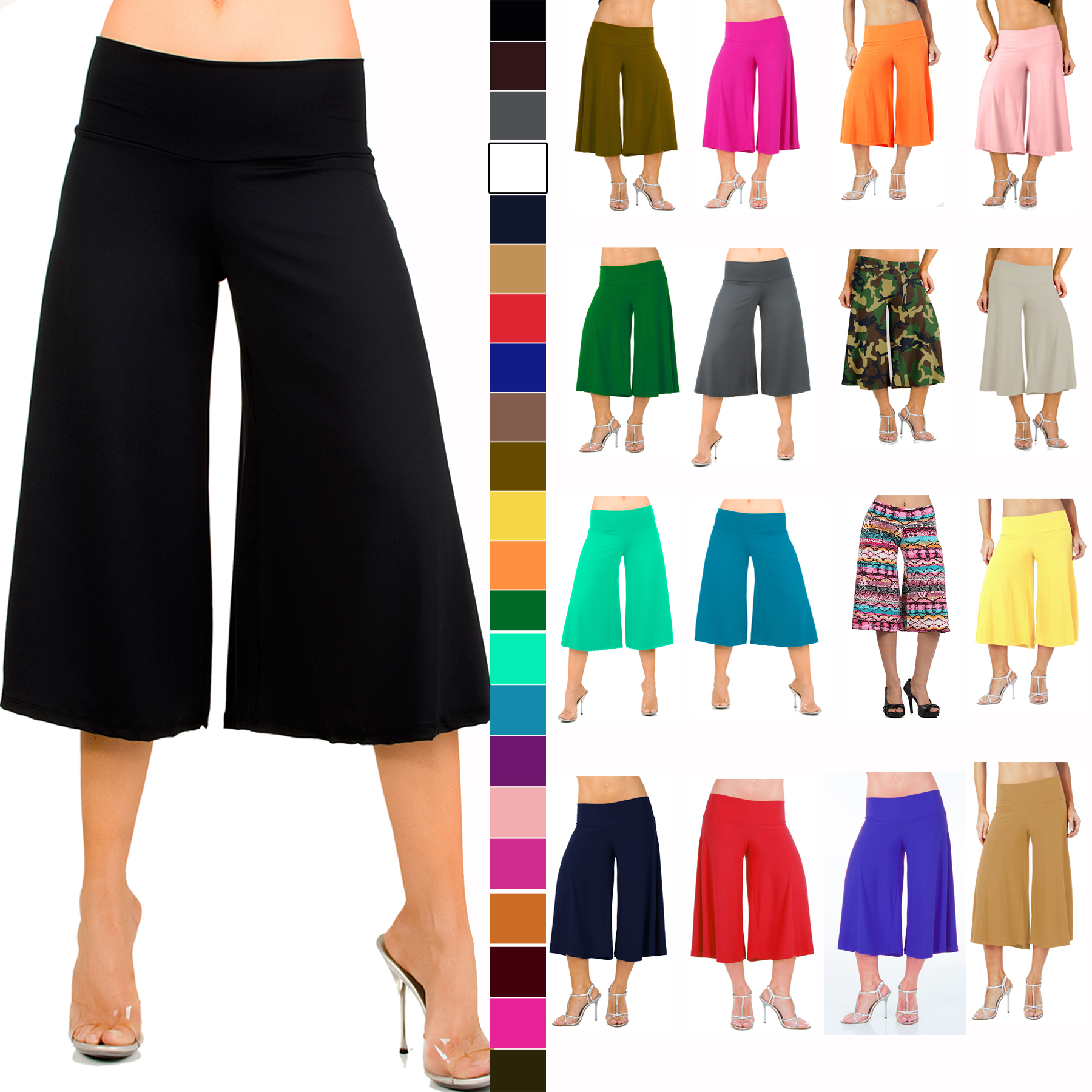 Only Gaucho Pants Capri Gaucho Pants Palazzo Wide Leg