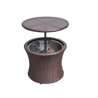 B01ibz6edc Radeway Outdoor Rattan Patio Pool Cooler Table Ice Bucket Brown