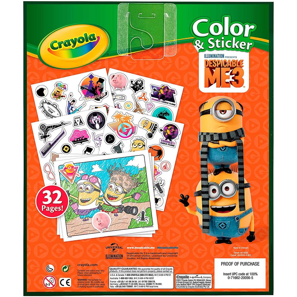 Crayola Despicable Me Color & Sticker Book, Gift for Kids, Age 3, 4, 5 ...