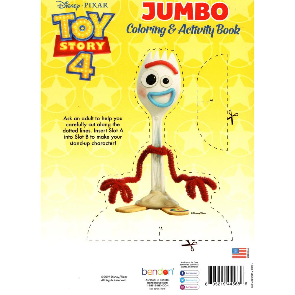 Disney Toy Story 4 - Jumbo Coloring & Activity Book + Award Stickers ...