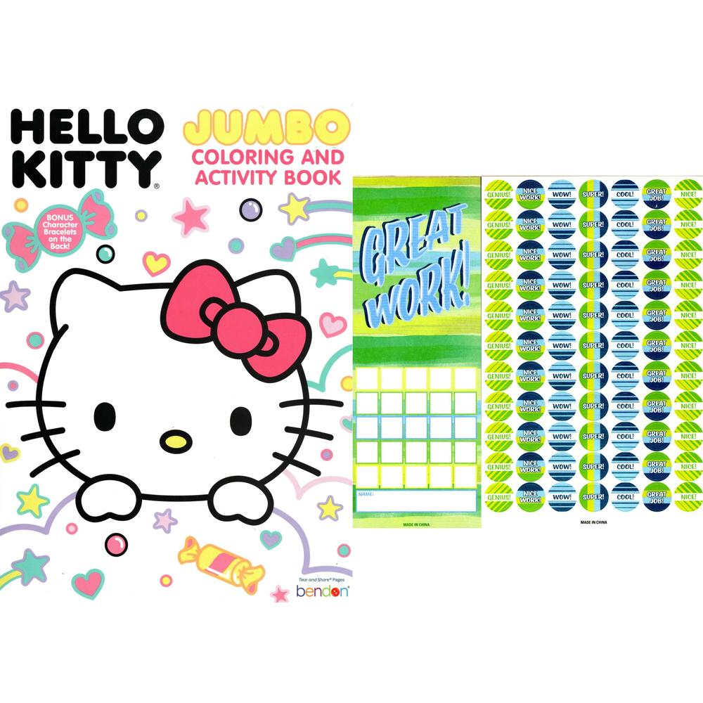 Sanrio Hello Kitty - Jumbo Coloring & Activity Book + Award Stickers and Charts
