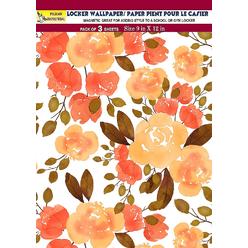 Pelican-Industrial Magnetic School Locker Wallpaper (Full Sheet Magnetic) - Flowers - Pack of 3 Sheets - vr26