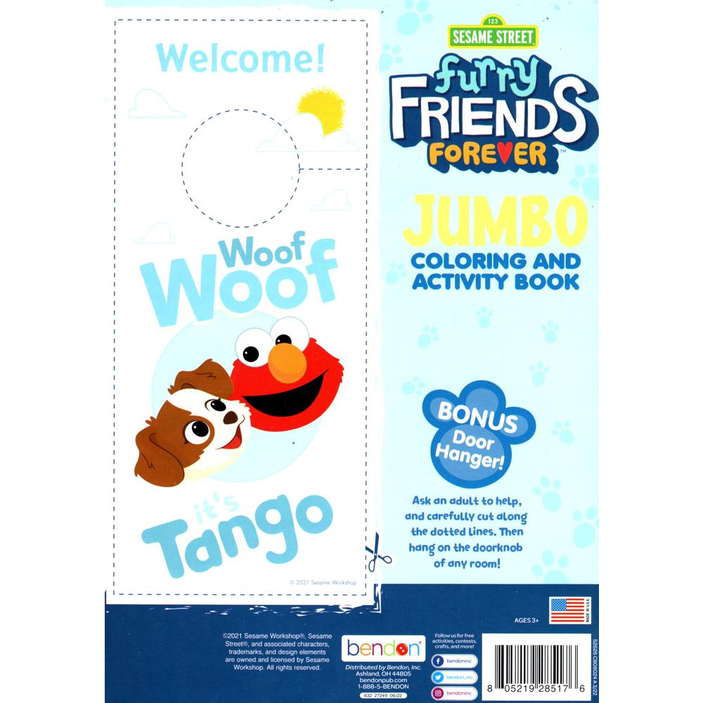 Sesame Street Furry Friends Forever - Elmo & Tango - Jumbo Coloring ...