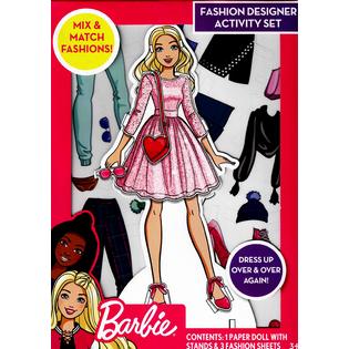 Barbie BARBIE PAPER DOLL Fashion Designer Activity SET Kit Mix Match DRESS  UP New