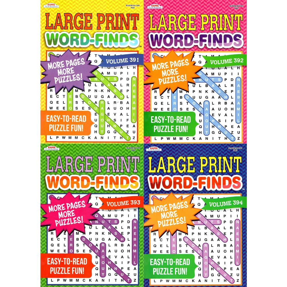 Kappa Books Large Print Word - Finds (All New Puzzles) - Vol.391 - 394 ...