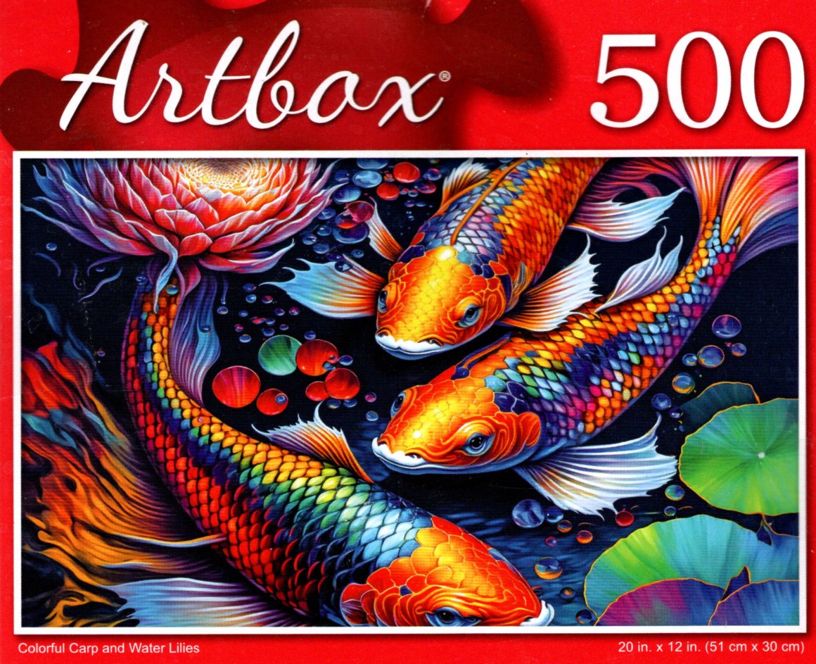 Puzzlebug Colorful Carp and Water Lilies 500 Pieces Jigsaw Puzzle