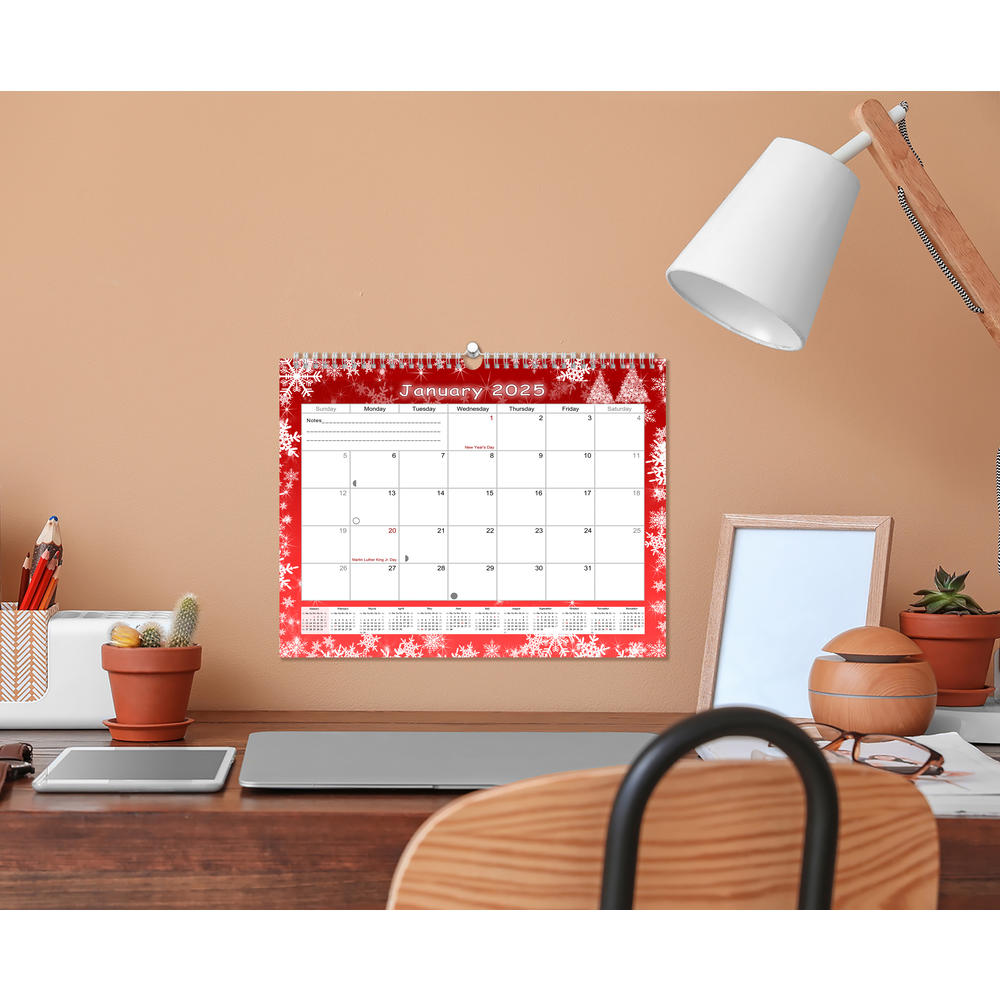 PelicanIndustrial 2025 Monthly SpiralBound Wall/Desk Calendar 12