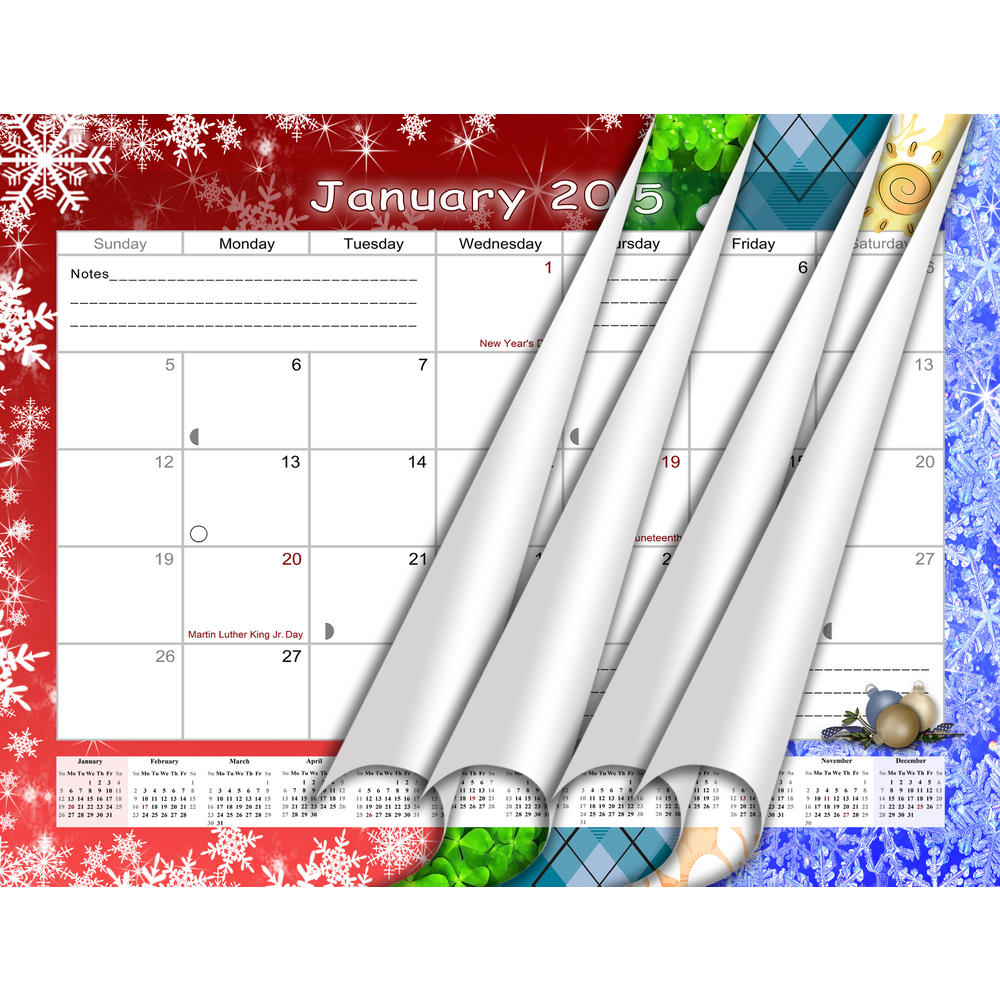 Pelican Industrial 2025 Monthly Spiral Bound Wall/Desk Calendar 12