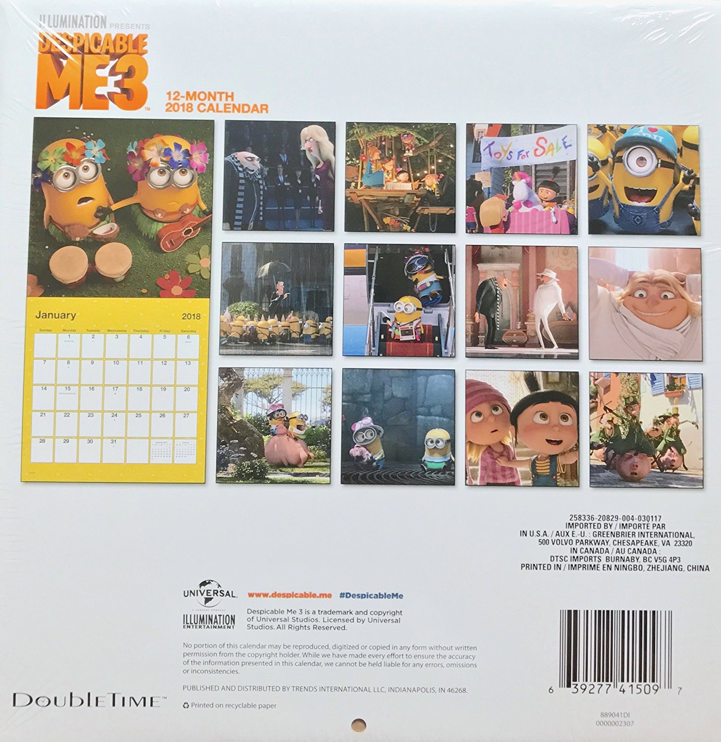 Illumination Entertainment Ni190 Despicable Me Minions 3 2018