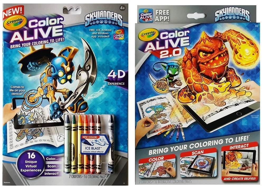 Crayola Color Alive Skylanders Interactive Action Coloring Pages Combo Pack