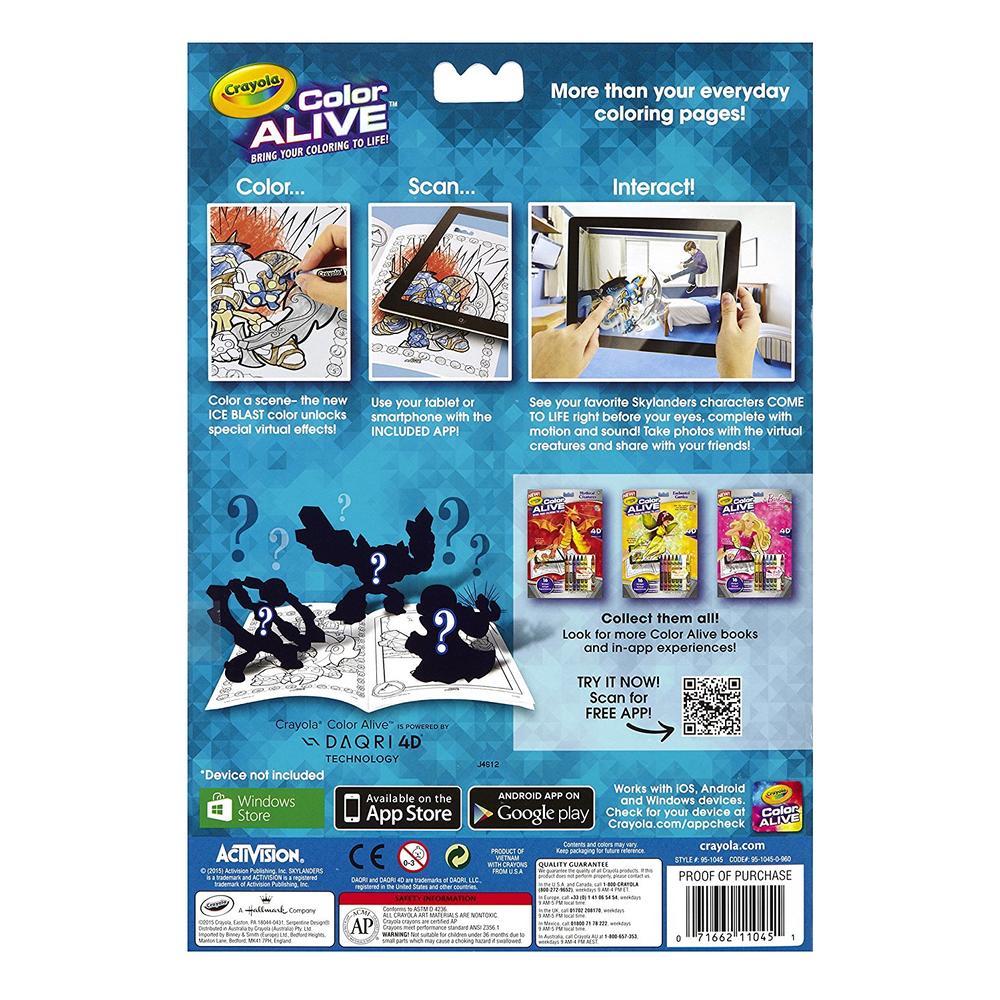 Crayola Color Alive Action Coloring Pages - Combo Set - Skylanders and ...
