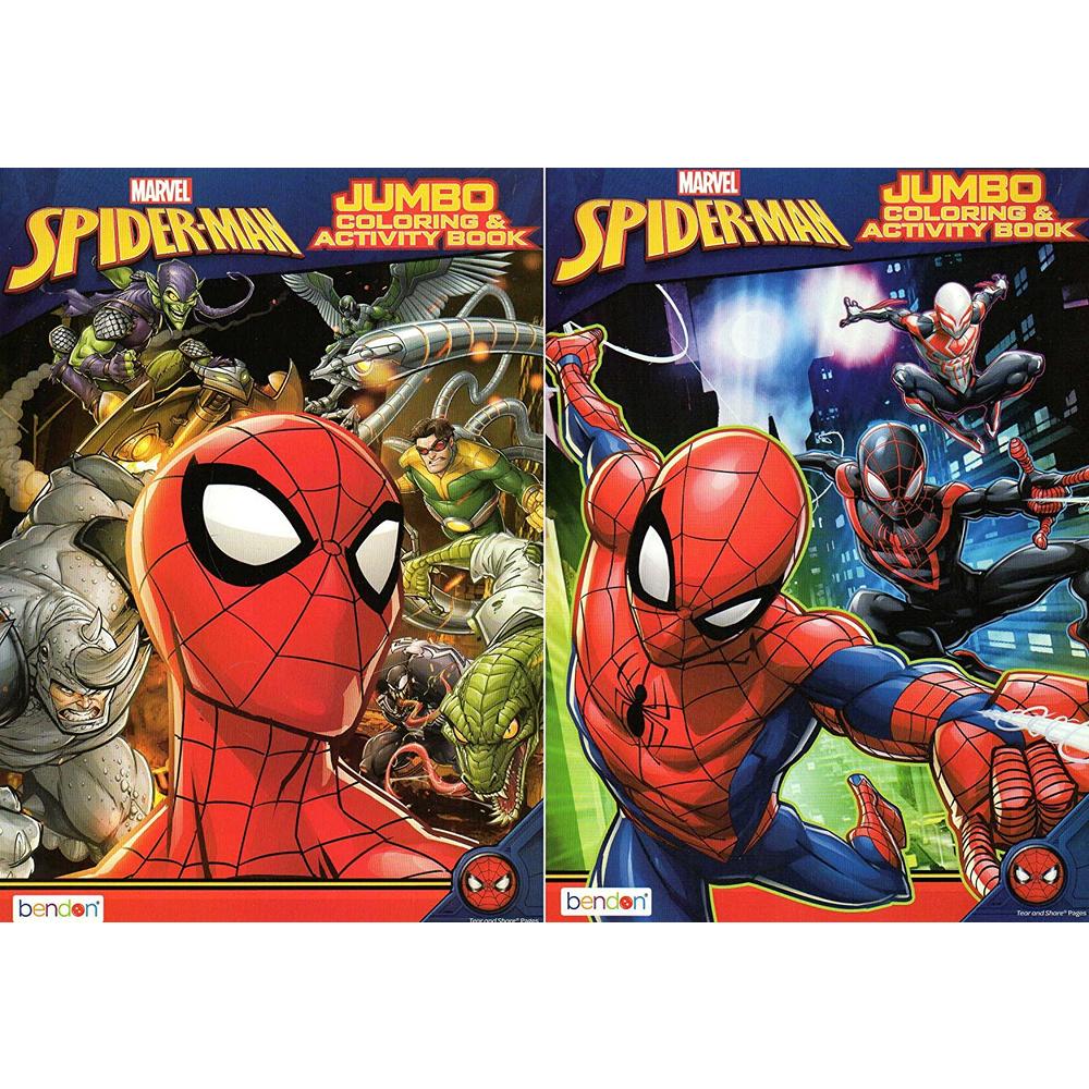 Coloring Book Marvel Spider-Man Jumbo Coloring and Activity Book (Set of 2 Books)