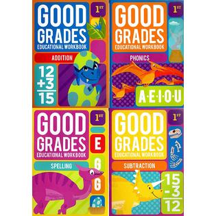 Good Grades First Grade Educational Workbooks - Set of 4 Books - v4