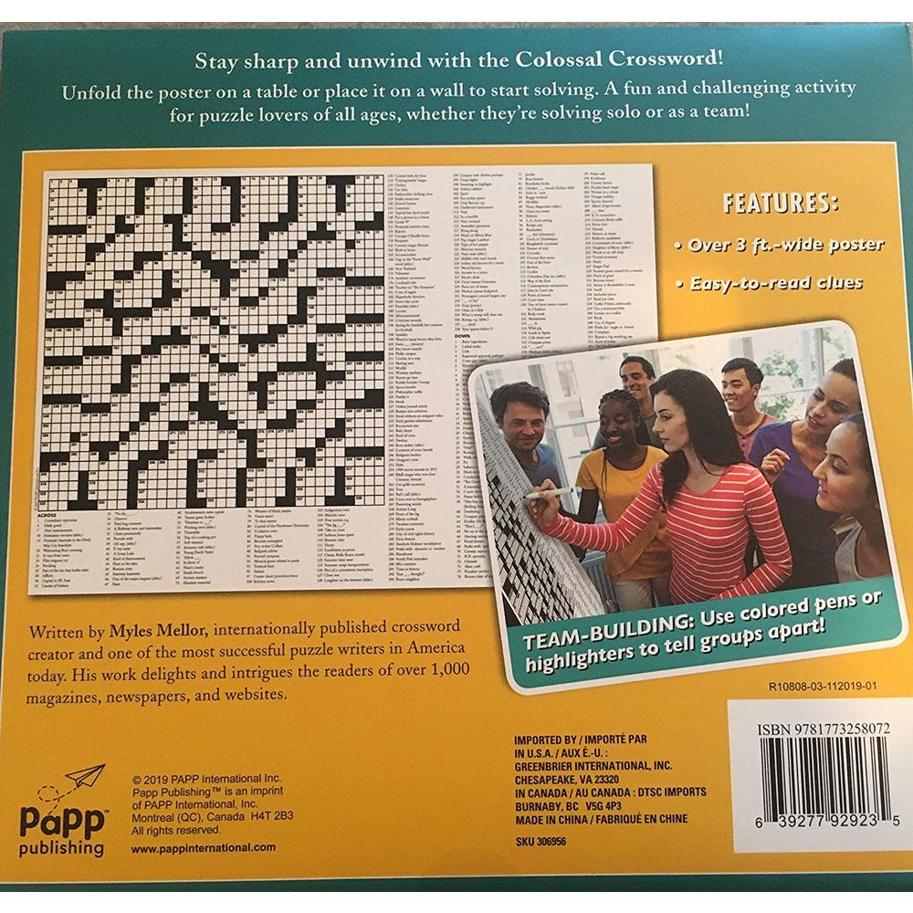 Papp Supersized Solving Colossal Crossword Puzzle Giant Poster, Volume