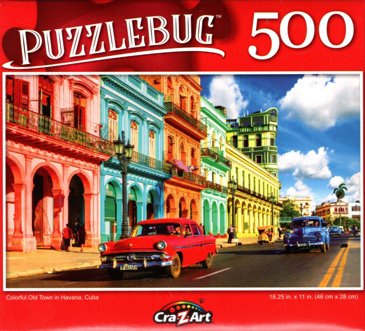 Puzzlebug Colorful Old Town in Havana, Cuba - 500 Pieces Jigsaw Puzzle