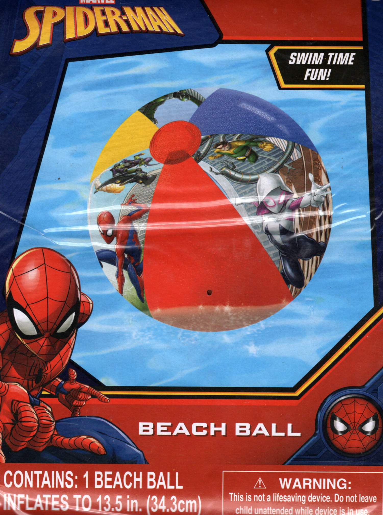 Marvel SpiderMan 17.5" Beach Ball Includes Repair Kit