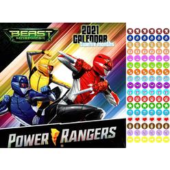 Power Rangers - 12 Month 2021 Wall Calendar - with 100 Reminder Stickers