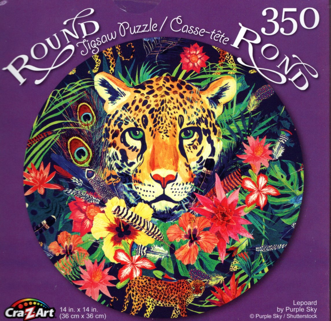 Cra Z Art Leopard By Purple Sky 350 Piece Round Jigsaw Puzzle