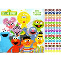 Vista Calendars Sesame Street - 16 Month 2021 Wall Calendar - with 100 Reminder Stickers