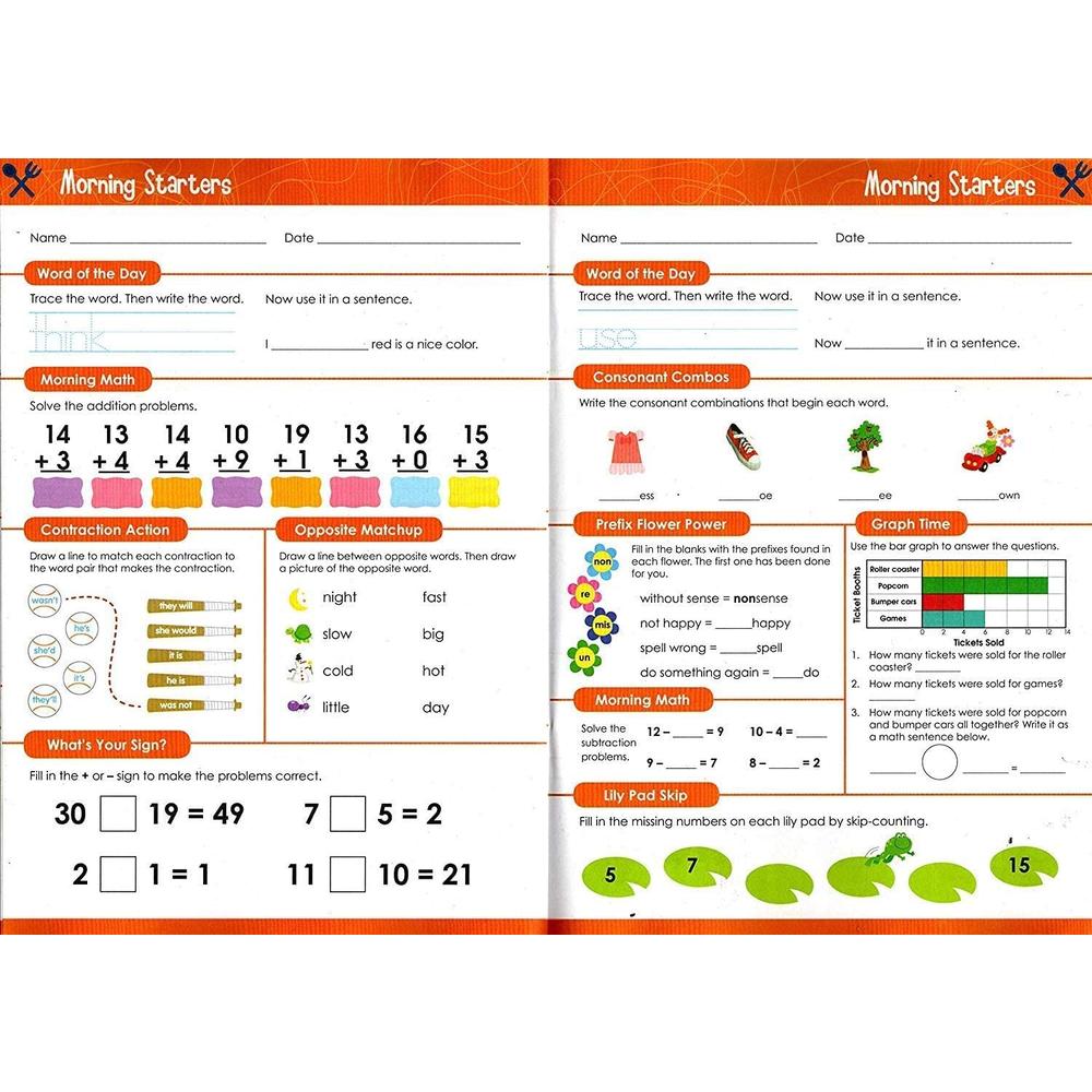 Educational Workbooks First Grade & Second Grade - Morning Starters Educational Workbooks - Set of 2 Books - v11