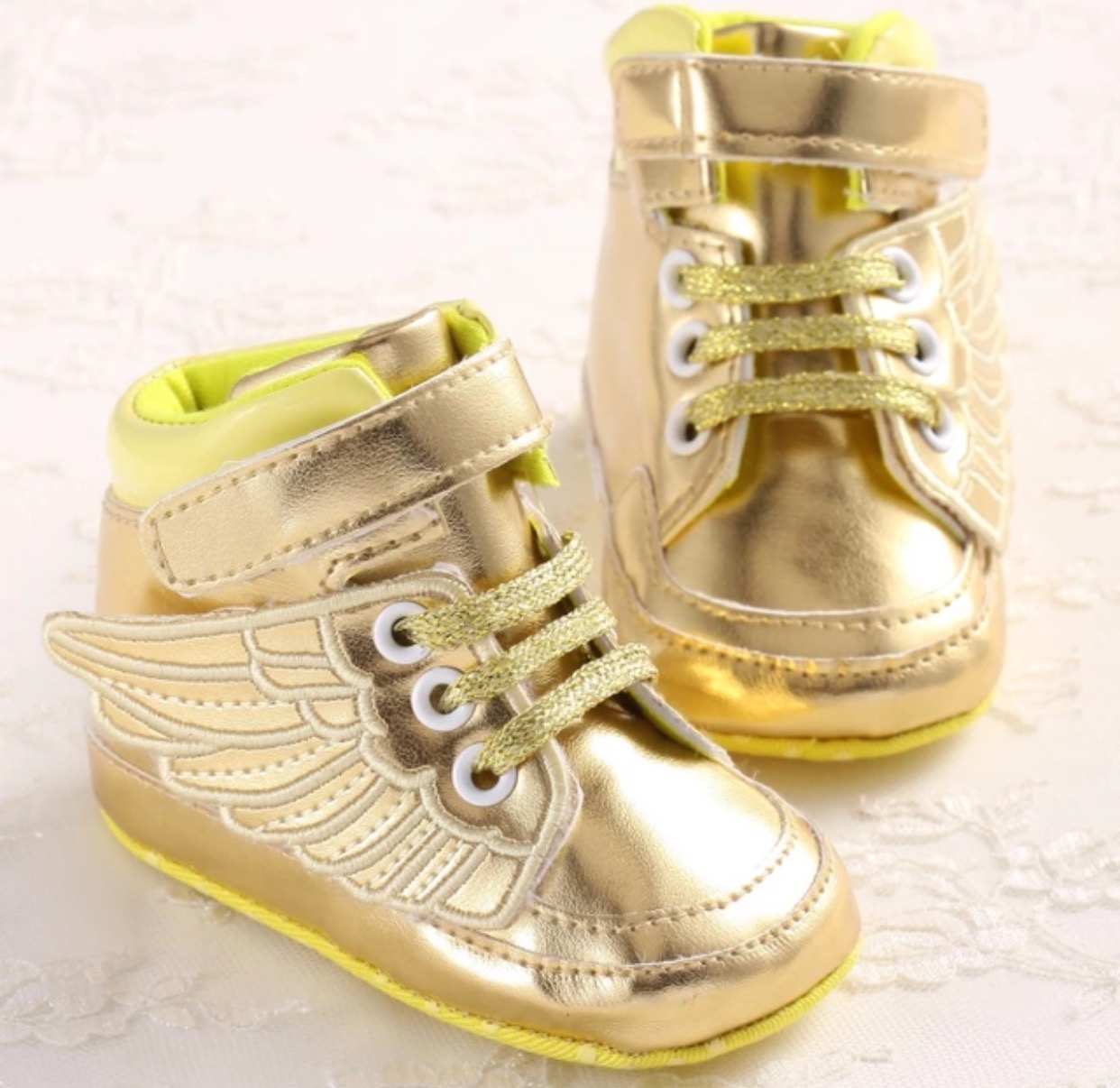 gold shoes size 2