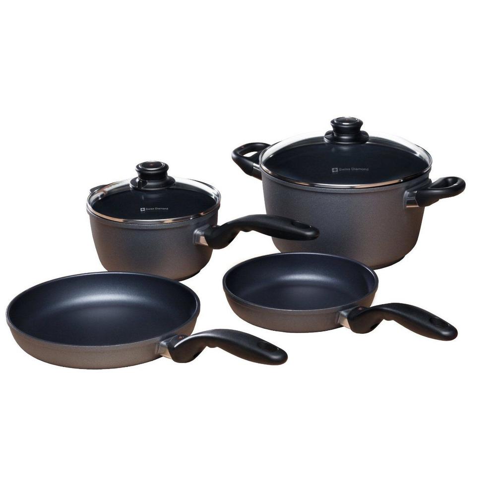 Swiss Diamond 6pc Fry Pan, Saucepan & Soup Pot Cookware Set
