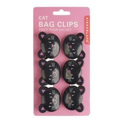 Kikkerland Black Cat / Kitty Bag Clips - Set of 6