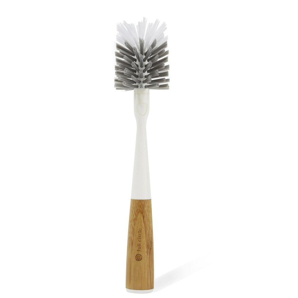 Full Circle Clean Reach Bamboo Bottle Cleaning Brush - White