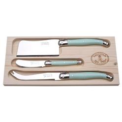 Jean Dubost Laguiole Turquoise 3pc Cheese Knife Set