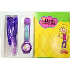 Lizzie McGuire Girls Set Watch 29MM All Plastic With Feather Key Chain