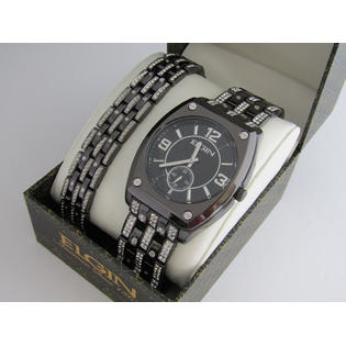 Elgin Men s Crystal Accented Ionic Watch and Matching Bracelet