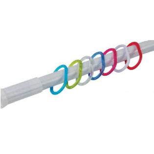 Evideco 2201150 Shower Curtain Rings Plastic Hooks Solid And Clear