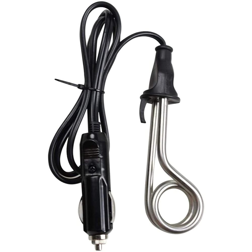 Ovente Car Electric Immersion Heater for Tea Coffee & Soup, 150 Watt Power Portable Travel Stainless Steel Warmer Black CH1121