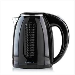Ovente Portable Electric Kettle 1.7 Liter, Double Wall Insulated Stainless Steel BPA-Free Tea Maker Hot Water Boiler Black KD64B