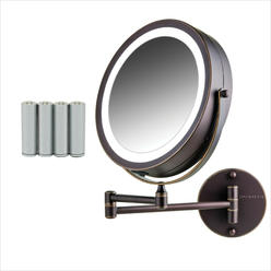 Wall Mounted Makeup Mirror Bronze, Wall Mount Magnifying Mirror Oil Rubbed Bronzer