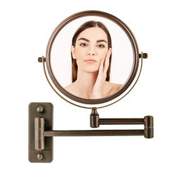 Wall Mounted Makeup Mirror Bronze, Wall Mount Magnifying Mirror Oil Rubbed Bronzer