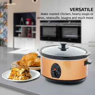 Ovente 3.7 Quart Electric Slow Cooker with Removable Ceramic Pot, 3 Heat  Cooking Settings and Tempered