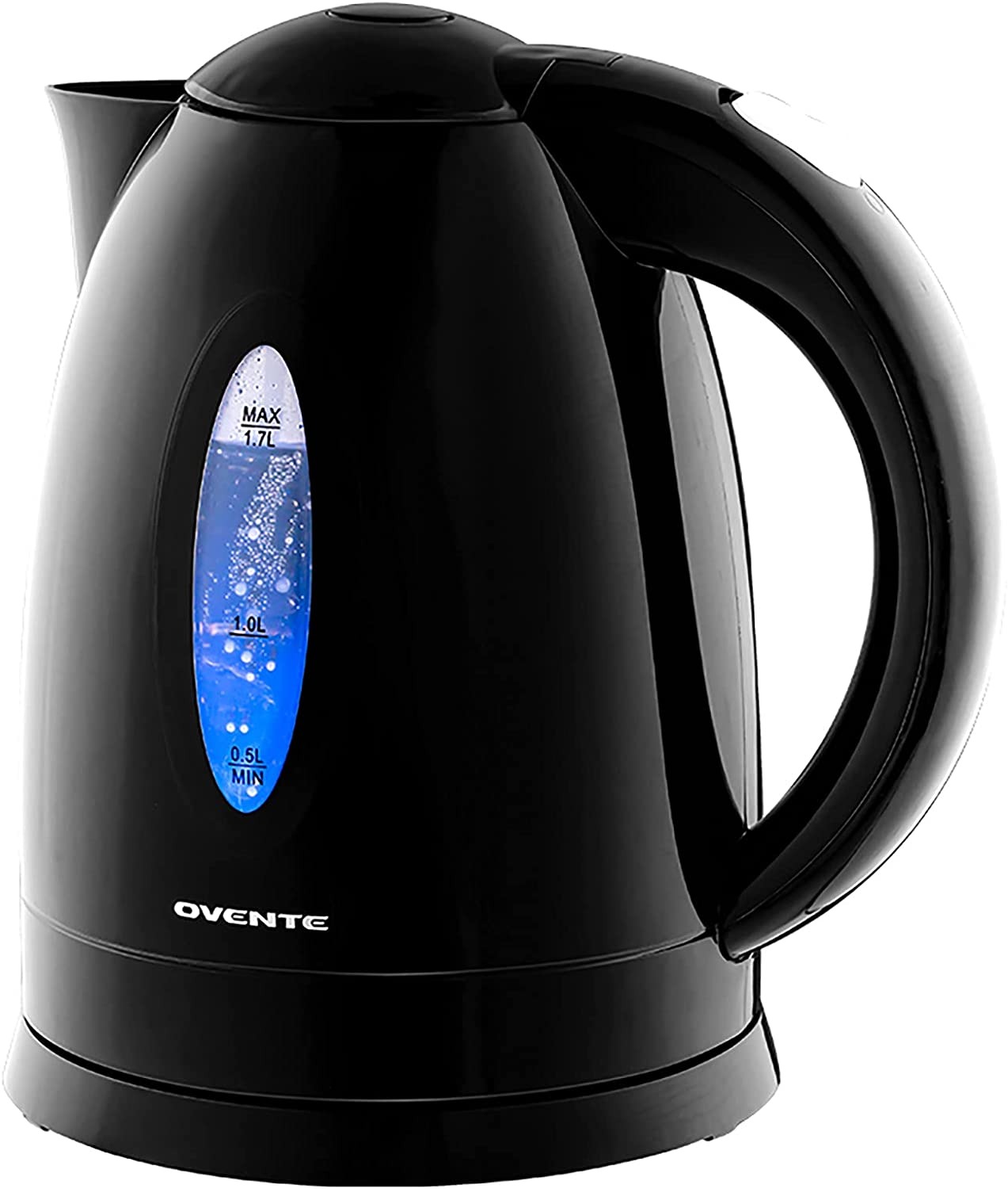 OVENTE Portable Electric Hot Water Kettle 1.7 Liter Stainless Steel 1100 Watt Power Fast Heating Element Countertop Tea Maker Boiler Heater Automatic