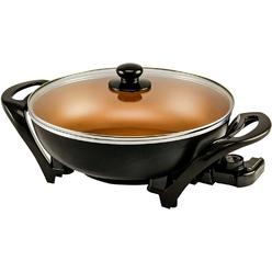 Ovente 13 Inch Electric Kitchen Skillet Nonstick Aluminum Coated Surface & Glass Lid Cover  Copper SK3113CO