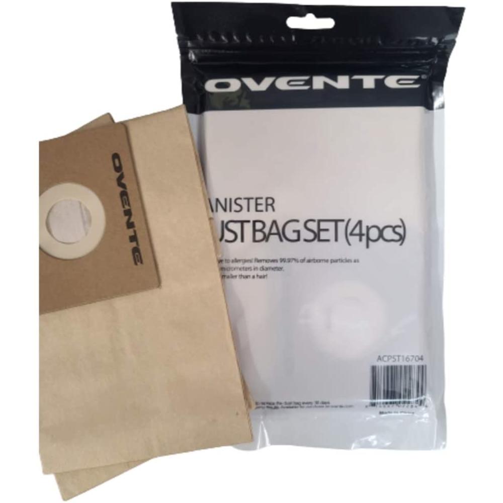 Ovente Pack of 4 Compact Dust Disposal Bags Replacement Brown ACPST16041