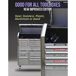 Steel Labels Chrome Foil Tool Box Decals, Label & organize your toolbox, never search a drawer ...