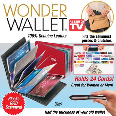 As Seen On TV Wonder Wallet - RFID Wallet Organizer Black Seen on Tv