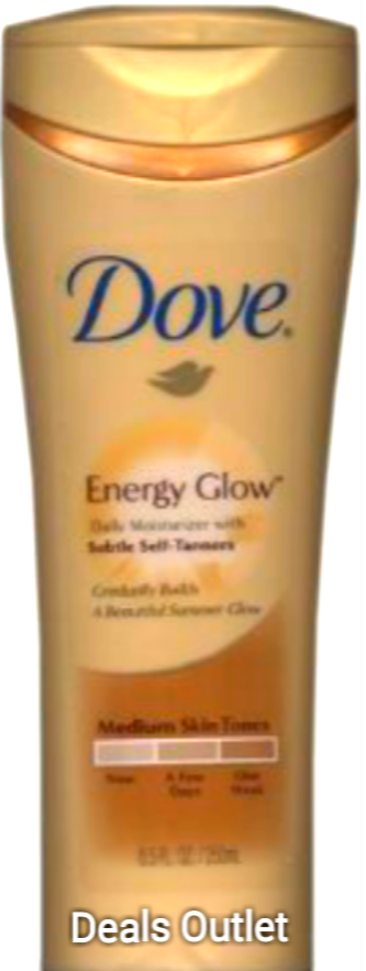 Dove Energy Glow Daily Moisturizer with Subtle Self Tanners for Medium to Dark Skin Tones 8.5 oz