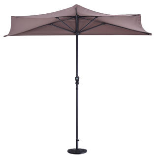 Goplus Op3042op2954tn 9ft Half Round Umbrella With 20 Outdoor Patio Half Round Umbrella Base Stand