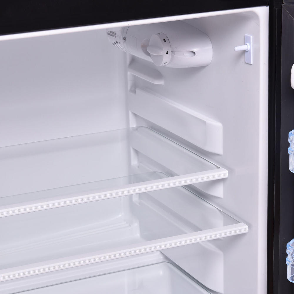 Costway 2 Doors 3.4 cu ft. Unit Stainless Steel Compact Mini Refrigerator Freezer Cooler