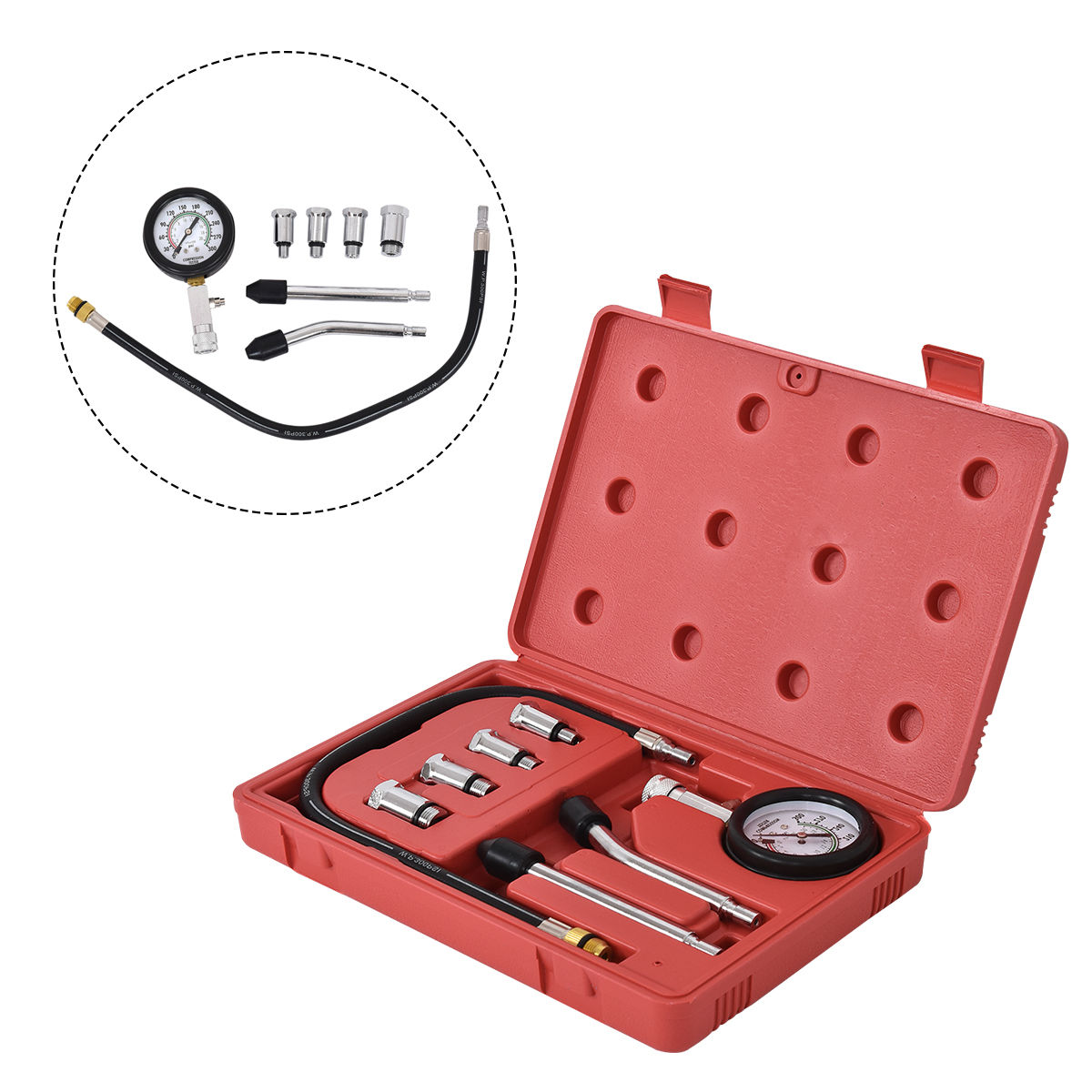 Us General Engine Cylinder Leakdown Tester Dual Gauge Kit Case